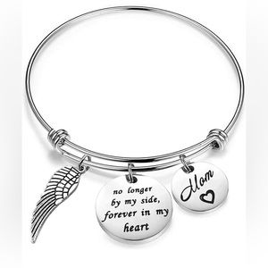 Memorial Mom Bracelet No Longer by My Side Forever In My Heart Bracelet